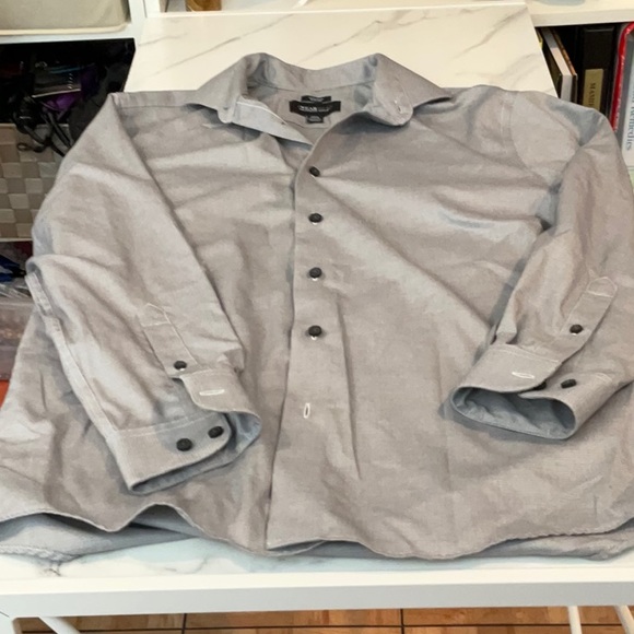 Kenneth Cole grey oversized button down dress shirt, 15 1/2 - Picture 2 of 6